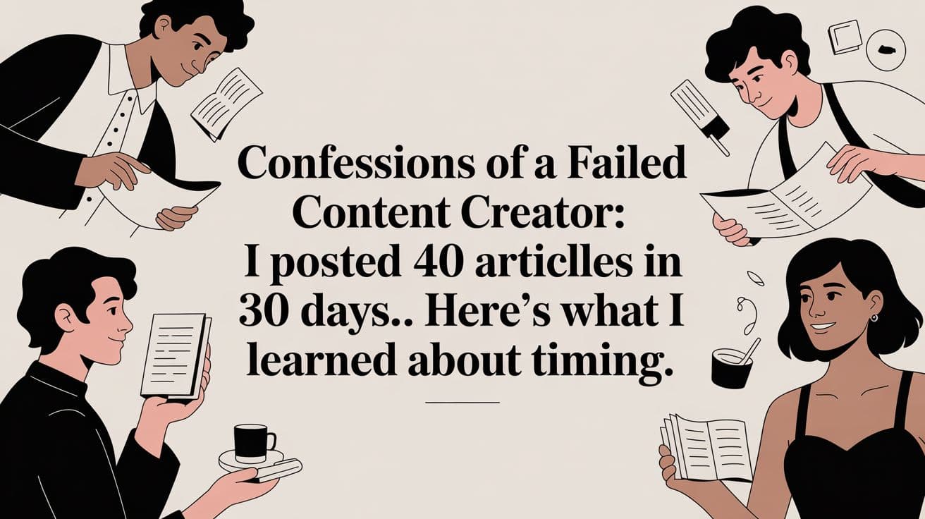 Confessions of a Failed Content Creator: I Posted 40 Articles in 30 Days. Here's What I Learned About Timing.