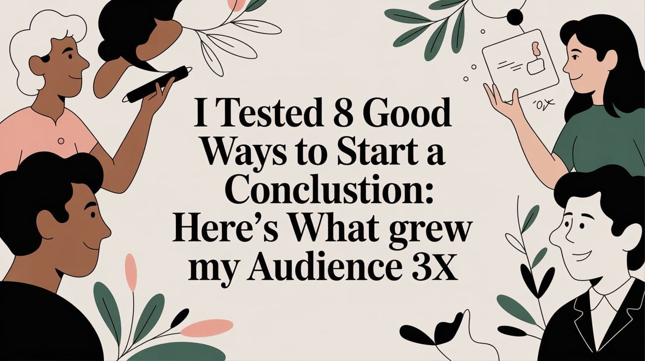 I Tested 8 Good Ways to Start a Conclusion: Here’s What Grew My Audience 3x